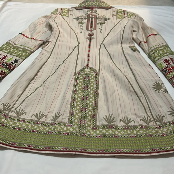 Johnny Was Biya Embroidered Green and Red Women's Coat - Picture 8 of 10